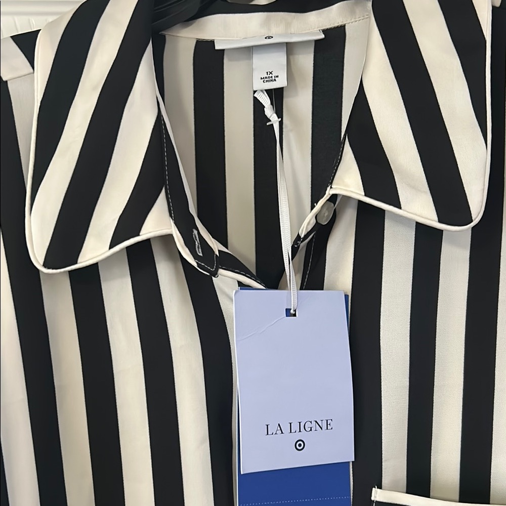 La Ligne Target Striped Black and White Pant set 1X NWT - Picture 2 of 8